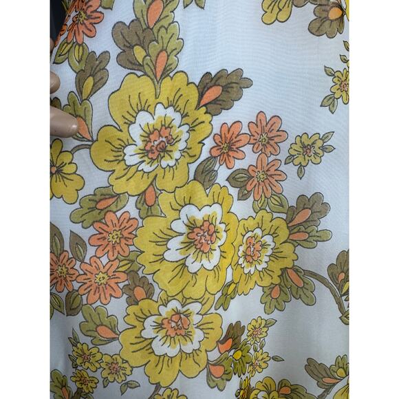 Vintage Unbranded 70’s Yellow Floral Maxi Dress & Matching Coat Set medium - Picture 13 of 17